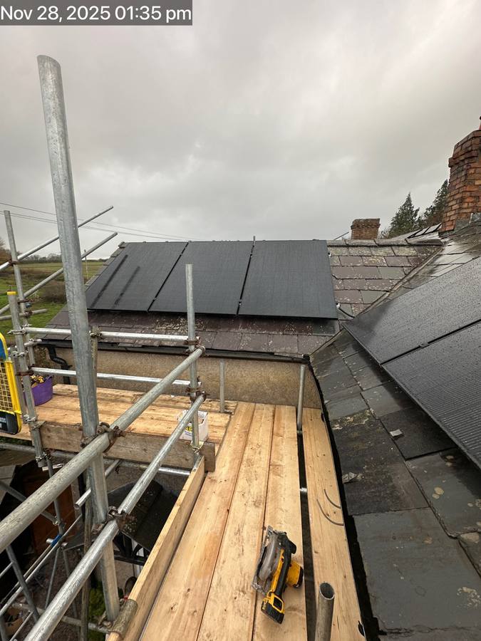 Solar panels on roof