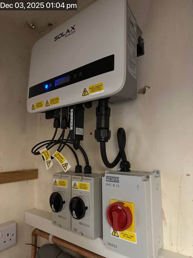 Solar panels at sunset